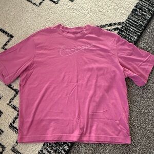 Pink Nike Cropped T-Shirt Medium